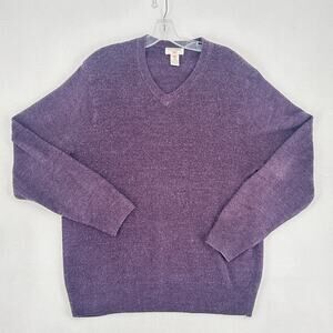 Dockers Sweater Men s Size L Purple V-Neck Long Sleeve Knit 100 Acrylic
